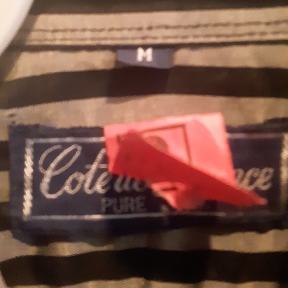 Vintage Cote De France Silk  Shirt Black Stripes Long Sleeve  M - Picture 5 of 15